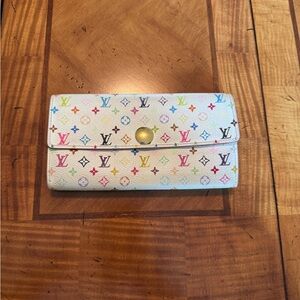 Louis Vuitton Sarah Wallet in Monogram Multicolore White pattern